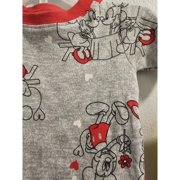 Disney Baby 12 Month Boys Mickey & Minnie Mouse Gray & Red Valentines Unisex Set - Picture 4 of 10